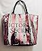 Victoria's Secret Limited Edition Pink White Striped Sequin Large Tote Bag