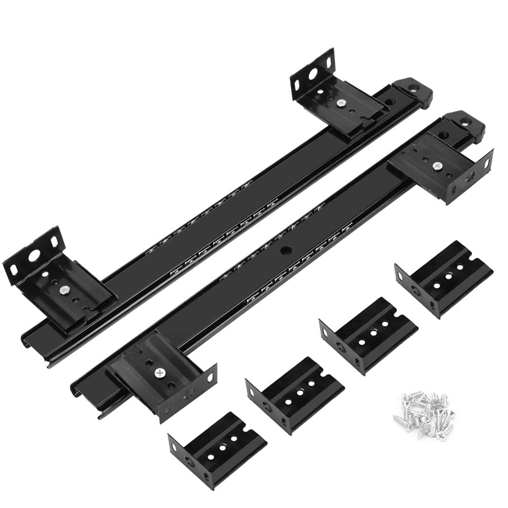ANGGREK Ball Bearing Runners 22.8inch Keyboard Shelf Runners Adjustable Under Desk Computer Slides with Screw