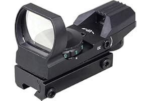 MAYMOC Red and Green Reflex Sight with 4 Reticles, 3/8" Dovetail Mount for Airgun Airsoft 11mm Rail and .22 RF