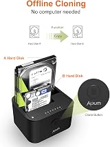 Alxum USB C A Dual Bay Docking Station 5Gbps SATA HDD SSD Clone view 4