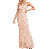 Women One Shoulder 1920s Plus Size Formal Dress Tassels Sleeve Sequins Gatsby Maxi Evening Gown