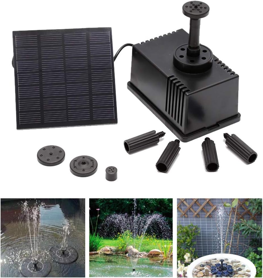 WuLi77 Solar Water Fountain Pump, Submersible Water Pump with Filter