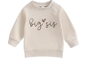 Koijhnb Baby Girl Sister Matching Outfits Long Sleeve Letter Printed Crewneck Sweatshirt Pullover T-Shirt Fall Winter Clothes