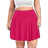COOTRY Women's Plus Size Pleated Tennis Skirt with Shorts Athletic Golf Skorts with Pockets High Waisted Workout Skirts