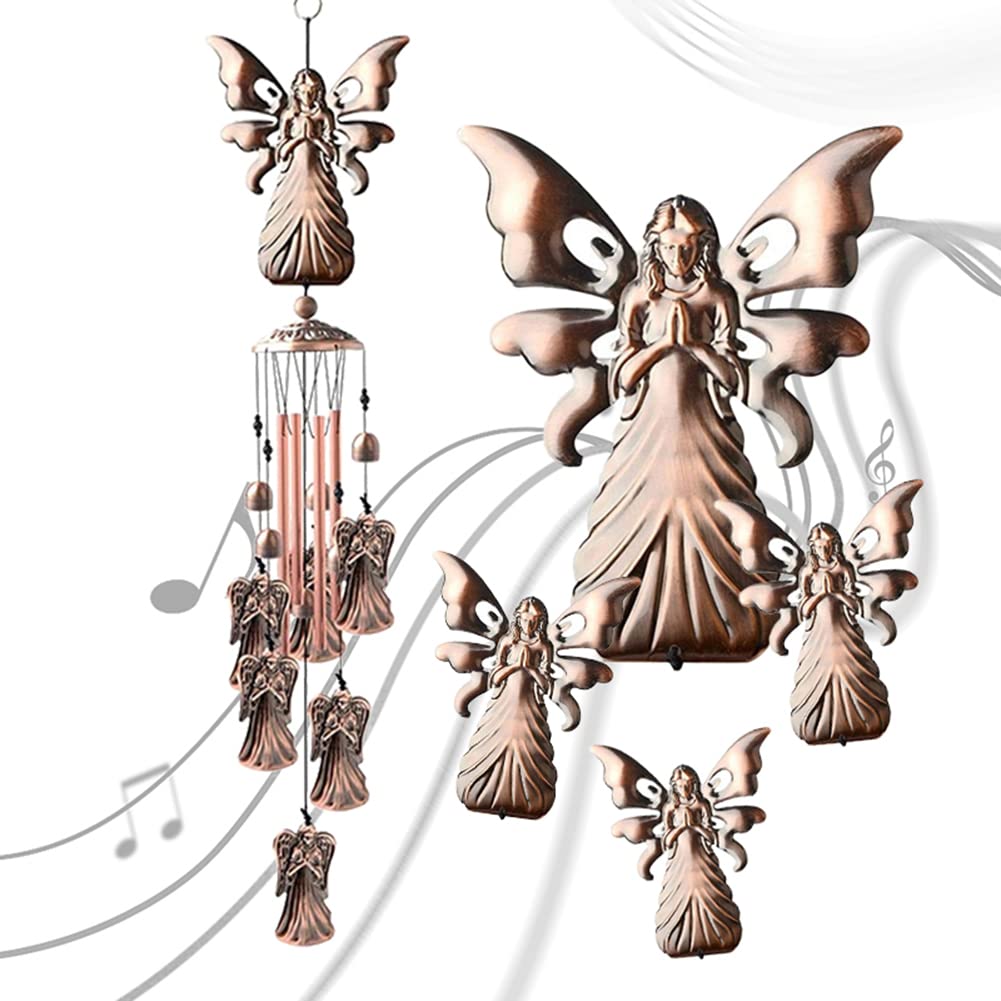Hodeffior Outdoor Wind Chimes Ornaments Wind Bell Hanging Pendant with Hook Garden Wind Chimes Outdoor Decor for Patio Balcony Home Decoration Angel