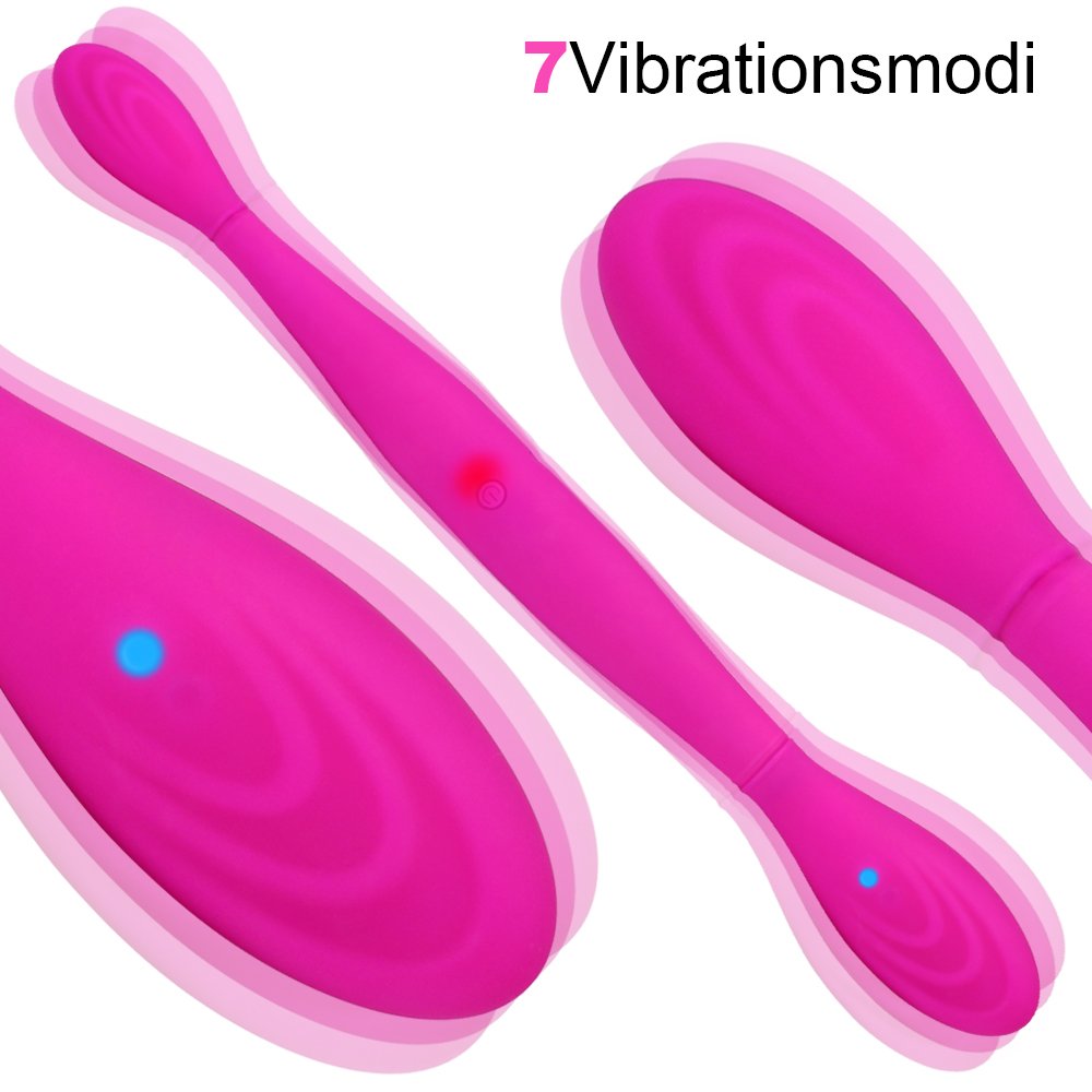 Paarvibrator Partner Vibratoren für Sie Klitoris und G-punkt Stimulator, Doppeldildos Dildo Anal Vibrator Klitorisstimulator mit 7 Vibrationsmodi für Frauen Lesben, Paar, Wasserdicht, Aufladbar