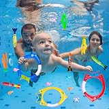 DTYDECLE 18pcs Diving Pool Toys Set: Rings Torpedoes Seaweed Gems view 4