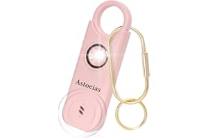 ASTOEIAS Personal Safety Alarm for Women - Personal Alarm for Women - 135 dB Siren LED Strobe Light Personal Emergency Security Safe Devices Key Chain Alarms for Women Kids Elderly (Pink)
