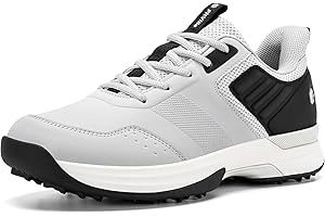FitVille Wide Golf Shoes for Men, Wide Toe, Slip-on, Hands Free, Stability, Comfortable, Grip, Traction, 6 Non-Removable Clea