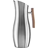 OGGI Slimline Stainless Steel Pitcher- Stainless Steel Water w/Ice Guard, Water Carafe, Great Metal Container for Entertaining, Ideal 68oz / 2 Lt Drink Pitcher