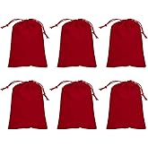 PATIKIL 6 Pcs Velvet Drawstring Bags, 8 x 10 Inch Large Velvet Cloth Jewelry Gift Pouches with Drawstring, Favor Candy Bag Dust Bag for Wedding Birthday Party Christmas, Red