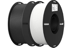 Creality Filamento PLA 1.75mm 2kg para Impresión 3D, Filamento Ender PLA Anti-Enredos, Fuerte Adhesión y Buen Rendimiento en Voladizos, Precisión +/- 0.02mm (2x1kg, Negro y Blanco)