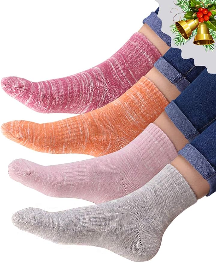 VERO MONTE 4 Pairs Womens Athletic Crew Socks Cotton Casual Socks