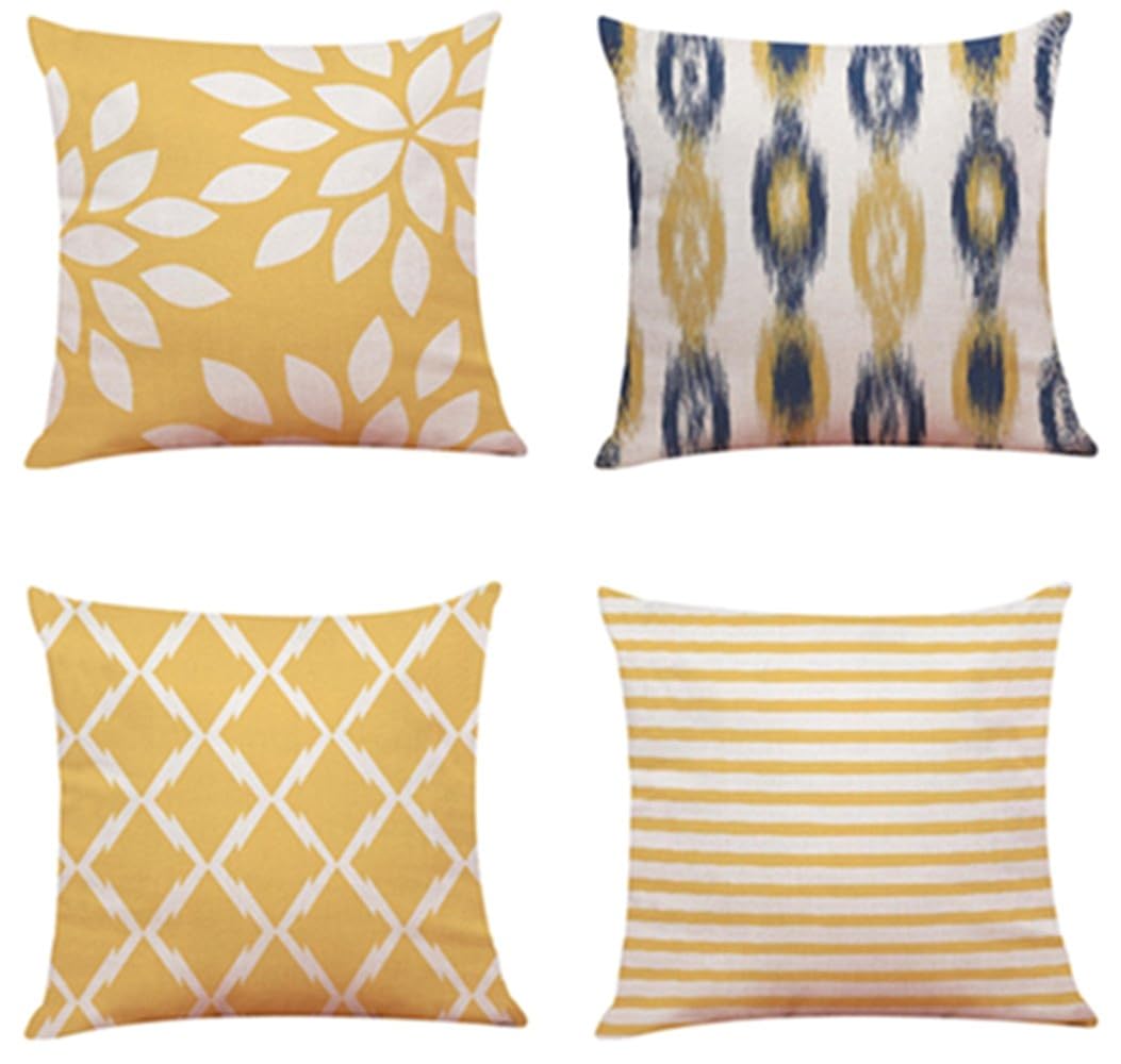 Fossrn 4PC/Conjunto Fundas Cojines 45x45 Geométricas Modernos Funda de
