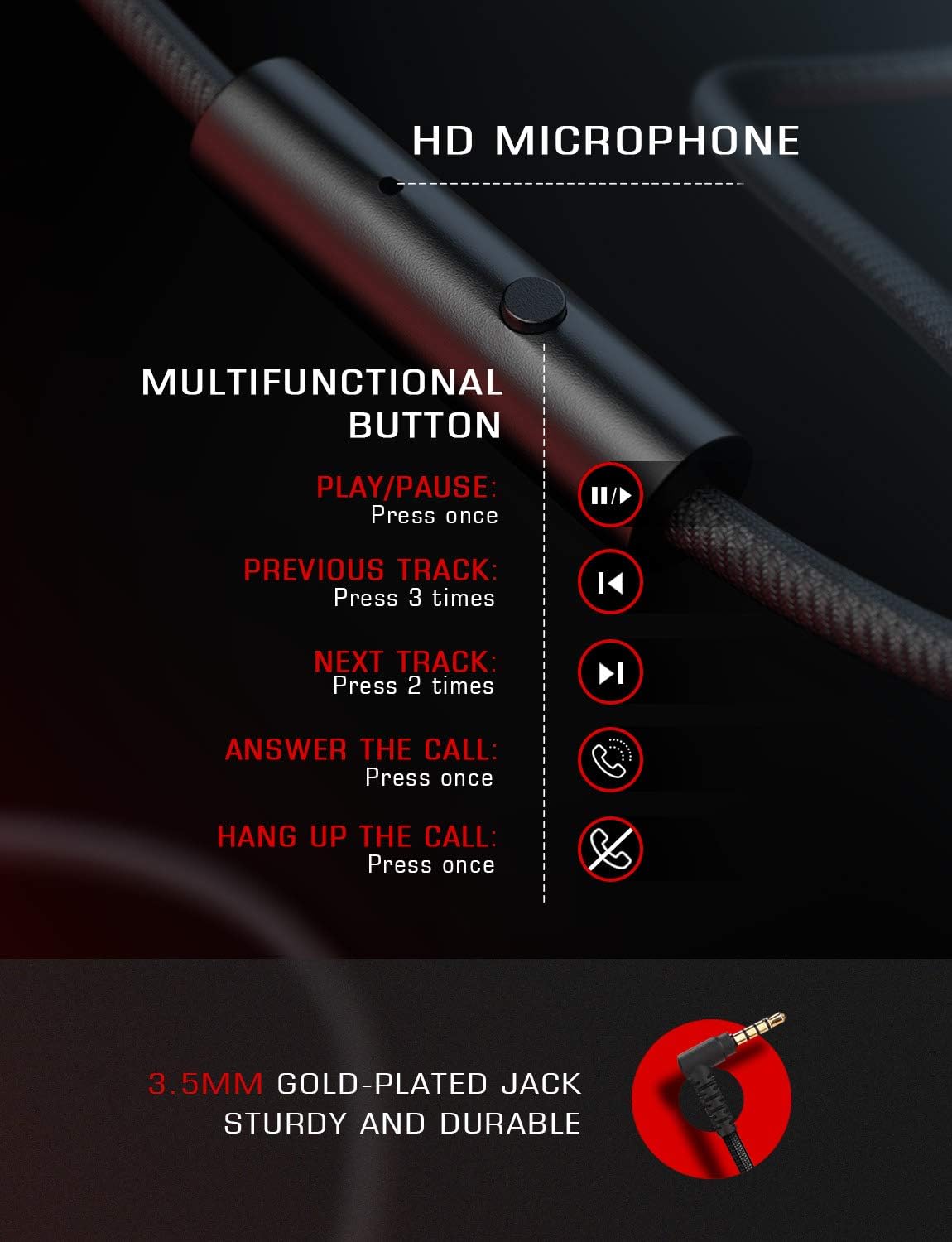 PeohZarr On-Ear Headphones with Microphone, Lightweight Folding Stereo Bass Headphones with 1.5M Tangle Free Cord, Portable Wired Headphones for Smartphone Tablet Laptop Computer MP3/4: Electronics