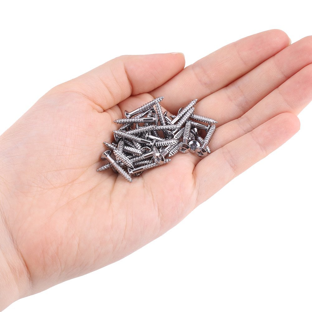 Alomejor Guitar Pickup Screws Electric Guitar Humbucker Pickup Frame Fixing Screws for Guitar Accessories 40 Pcs Set(Silver)