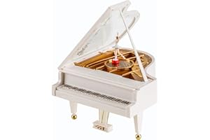 Hvogvok Ballerina Music Box，Piano Music Box for Women Girls White Valentine's Day Present Mechanical Classical Ballet Girl Dancing Music Box Birthday Present