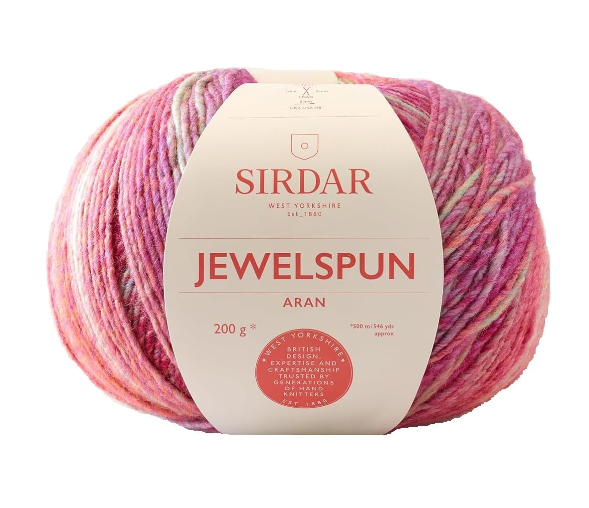 Sirdar Jewelspun Aran, Glowing Garnet (848), 200g