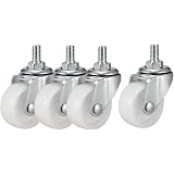 4-Pack 1.5 Inch PU Swivel Caster Wheels - M8 X 25mm Threaded Stem, 110 Lb Capacity Each, Total 330 Lb