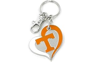 aminco NCAA unisex-adult Swirl Heart Keychain