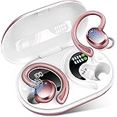 Wireless Earbuds Sport, 2025 Bluetooth 5.4 Headphones Bass Hi-Fi Stereo Over Ear Buds, 56Hrs Noise Cancelling Headset with Earhook, IP7 Waterproof Earphones Workout Running for Laptop Pad Android iOS