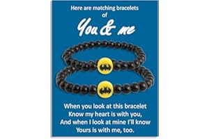 QqzsJewls You and Me Bracelets Set Superhero Matching Bracelets for Mom Dad Daughter Son Aunt Niece Nephew Birthday Christmas School Gifts