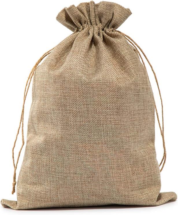 Burlap Bags with Drawstring, 10"x14" Burlap Favor Sacks