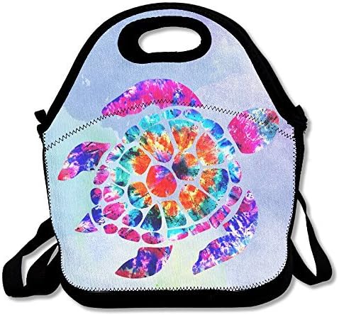 Tie Dye Turtle Waterproof Lunch Tote Bag Portable Picnic Lunch Box Lunch Pouch