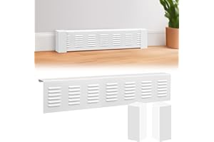 Gandeer 3 Ft Baseboard Heater Cover with Left and Right End Caps White Baseboard Radiator Covers for Bathroom Hydronic System