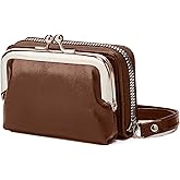 Pocket-sized ladies' change purse, card holder with zipper, compact yet spacious 12-pocket high-capacity billfold, coin and credit card storage bag (brown)