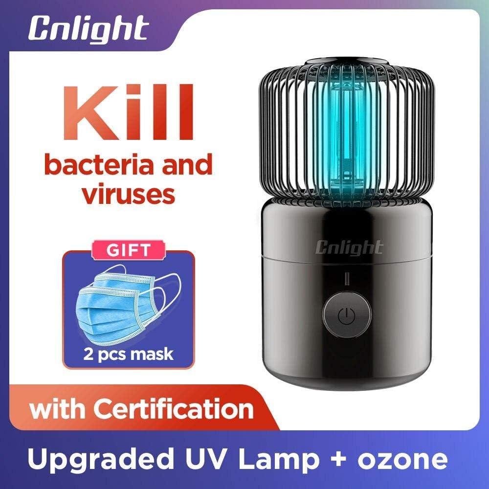 Cnlight Rechargeable UV Disinfection Lamp Mini Sterilizer Germicidal Ozone UV-C Light Sanitizer (3w / China)