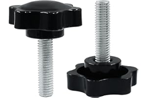 BokWin M8x30mm Hex Shaped Clamping Knob,2 Pack Thread Knob Tightening Screw for Umbrella Base Replacement(Black)