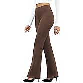 DLOODA Women's Work Pants Business Casual Pants High Waisted Yoga Flare Leggings with Pockets Dress Slacks Tummy Control