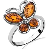 Ian and Valeri Co. Amber Sterling Silver Butterfly Ring
