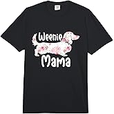 Funny Dachshund Weenie Mama Floral Wiener Dog Lover Comfort Colors Adult Heavyweight T-Shirt