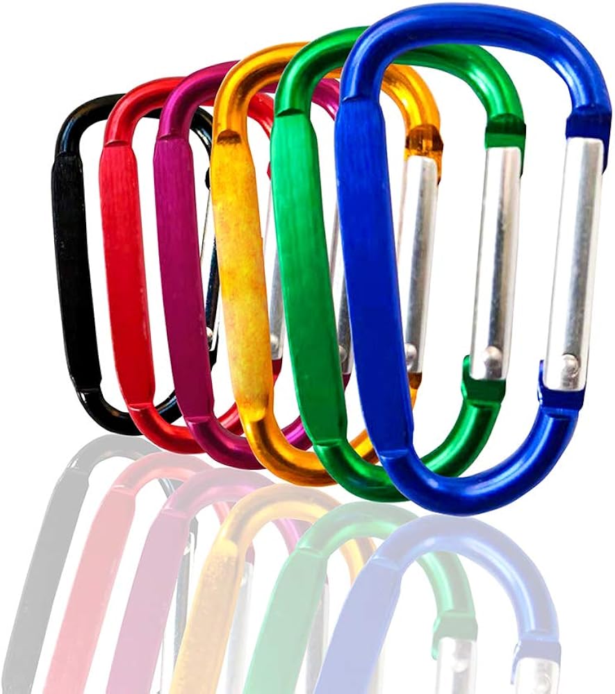 MSOLE 30PCS Aluminum Carabiner Clips Keychain DRing 1.85