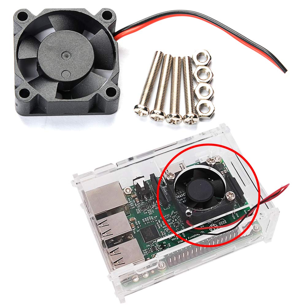 CJRSLRB 4Pcs Raspberry Pi Fan (30x30x7mm) + 8Pcs Heatsinks for Raspberry Pi Cooling