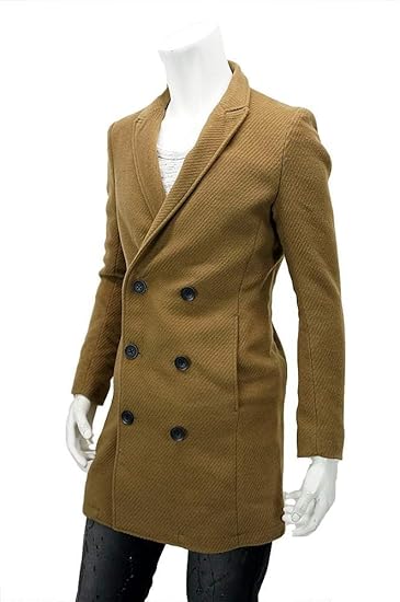 カルゼ ダブルチェスターコート メンズ セミロング丈 V2812 01 キャメル M コート ジャケット 通販 Amazon