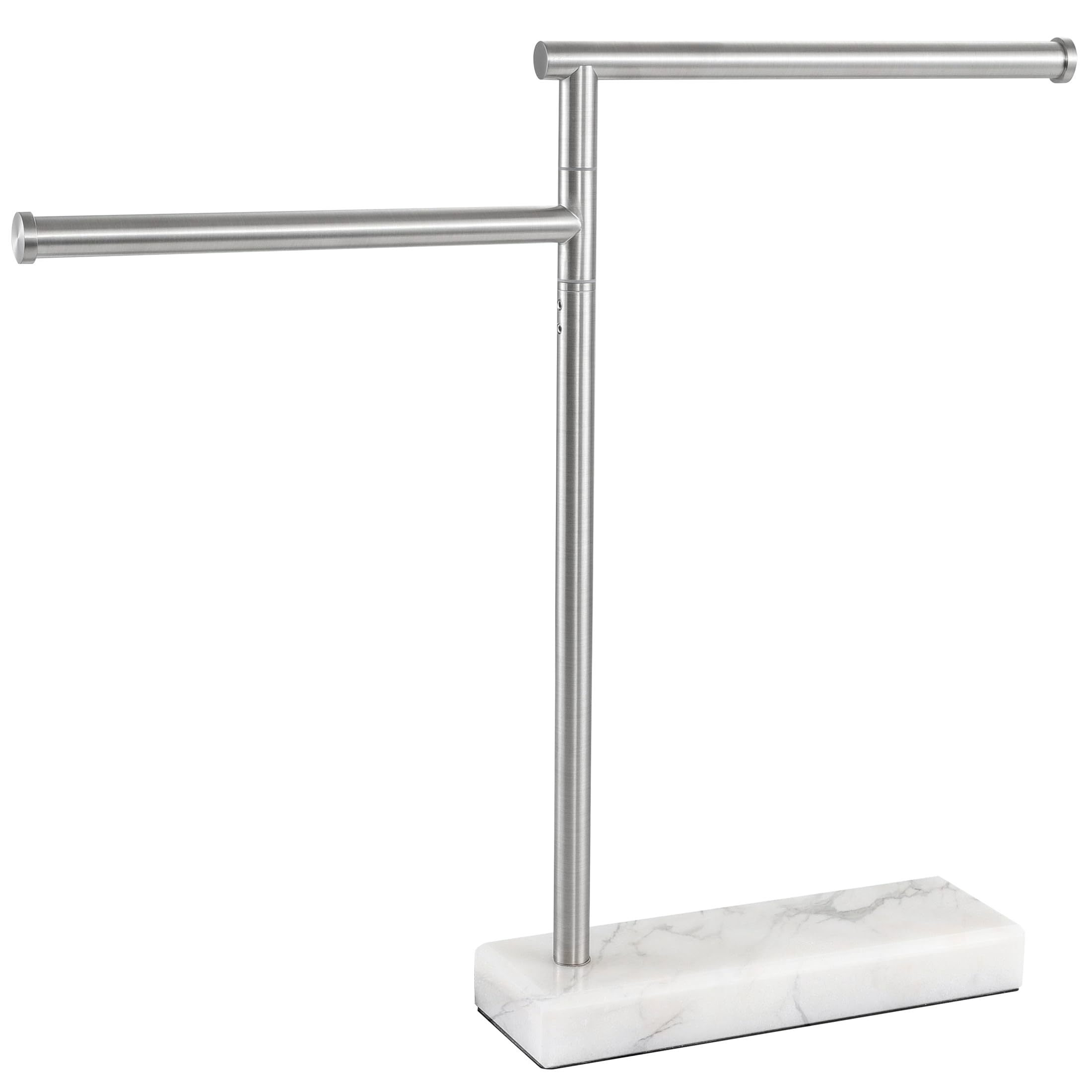 Photo 1 of KES Hand Towel Holder Stand for Bathroom, 17.3" Countertop Towel Stand with Weighted Marble Base, Standing Swivel Towel Rack Adjustable 2 Arms, 18/8 Stainless Steel, Brushed Finish, BTH233A-2