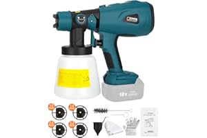 Taingwei Cordless Paint Sprayer for Makita 18v LXT Battery,200W HVLP Paint Sprayer Gun with Brushless Motor for Cabinets Cars Walls Furniture House Painting (Tool Only)