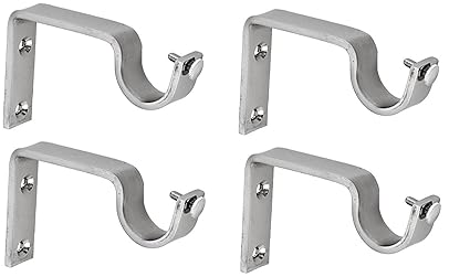 Ddrapes - 4 Strong Single SS Bracket for 1 Curtain Rod