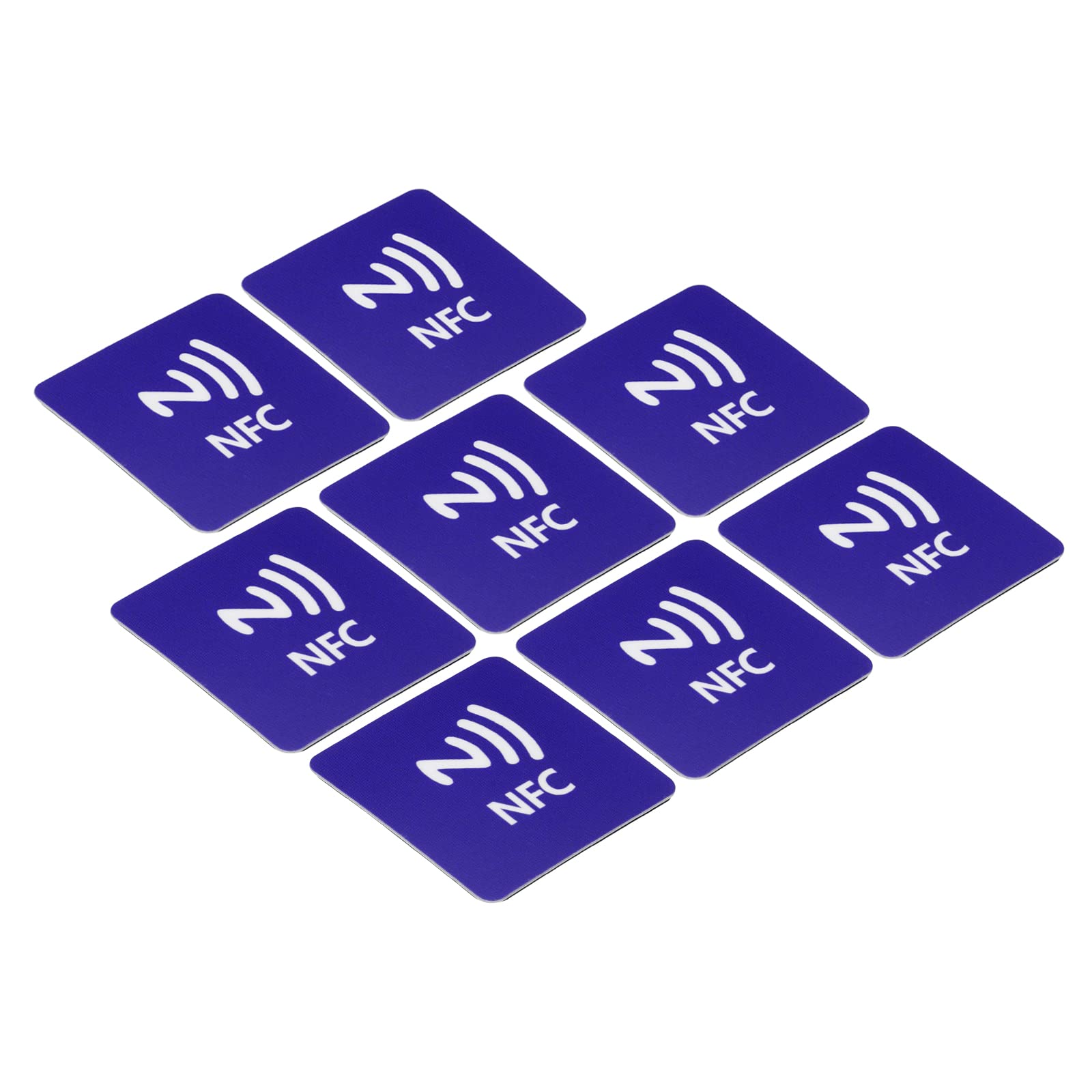 PATIKIL NFC Stickers, 8 Pack NTAG216 Tag Sticker 888 Bytes Memory Fully Programmable Square NFC Tags for Phone, NFC-Enabled Devices, Blue