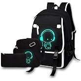 Asge Large 3 Piece Backpack Set - Boys & Girls Teenage Reflective Waterproof School Satchel for Travel & Outdoor