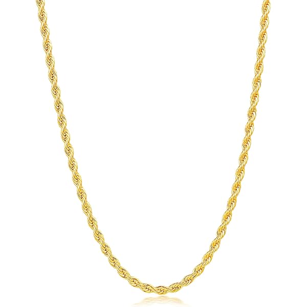 SYKIA×MAO Rope Barrette /Gold 18K Chain Rope Figaro Cuban Curb Hip Hop Yellow Gold