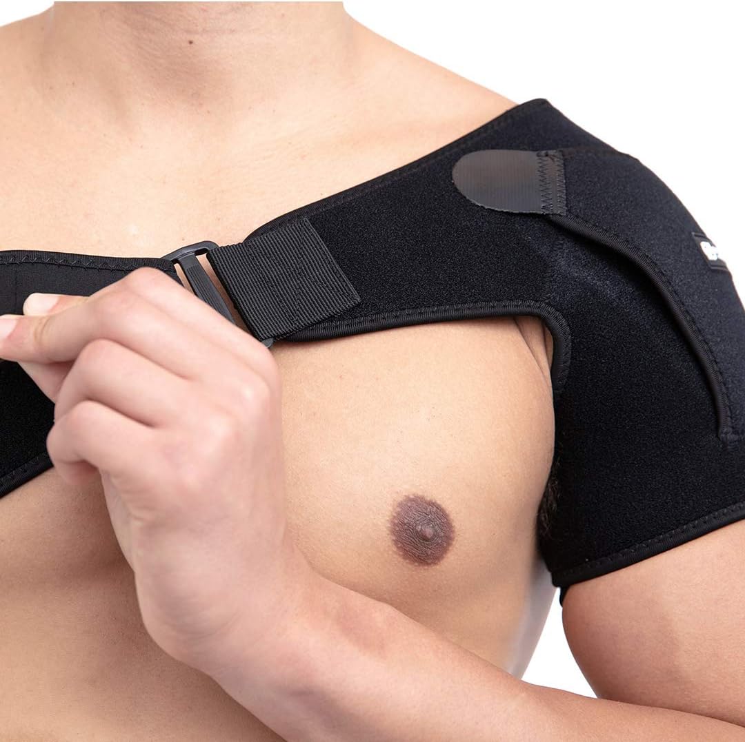 Copper Compression Recovery Shoulder Brace - Highest Copper Content Shoulder Stability Support Brace. Adjustable Fit Sleeve Wrap Men Women. Relief for Shoulder Injuries, Tendonitis (One Size Regular): Health & Personal Care