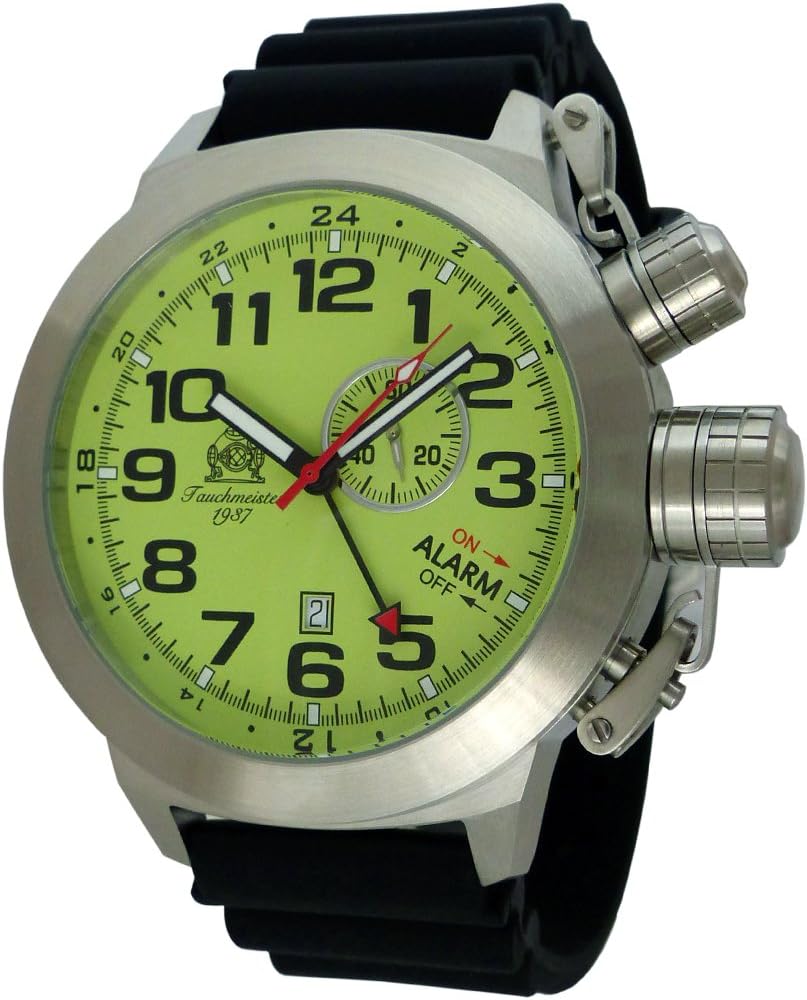 German bigsize Alarm and GMT Watch Swiss Movement Stainless Steel T0306PU