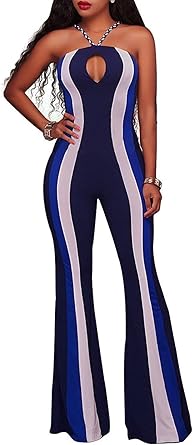 striped bodycon jumpsuit