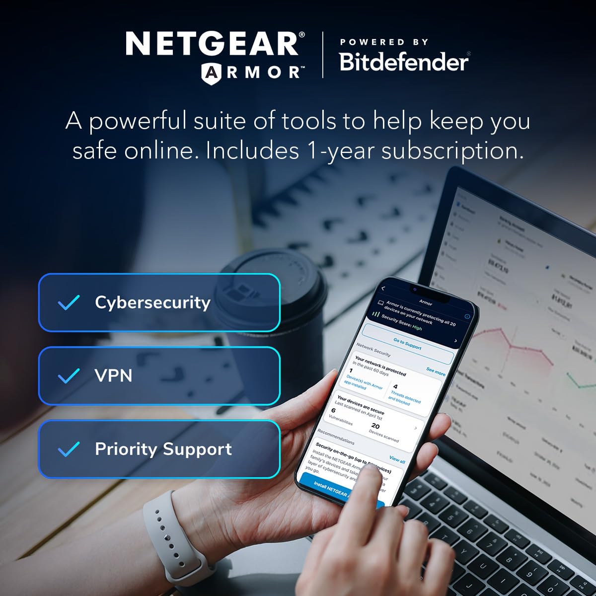 NETGEAR Orbi 970 Series Quad-Band WiFi 7 Router (RBE971S), Security Features, Covers 3,300 sq. ft., 200 Devices, 10 Gig Internet Port, Expandable Mesh System, BE27000 27.0 Gbps – Free Expert Help