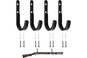 Metal Gun Rack, Wall Mount Rifle and Shotgun Hooks with Soft EVA Padding for Secure Storage of Hunting Rifles, Shotguns, Arch