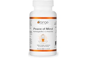 Orange Naturals - Peace of Mind, Ashwagandha KSM-66 and L-theanine, 60 Capsules 30-Day Supply - High-Concentration 300mg Ashw